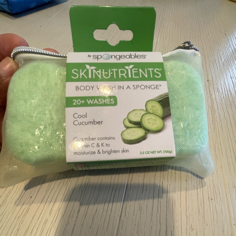 SPONGEABLES SKINNUTRIENTS BODY WASH IN A SPONGE COOL CUCUMBER